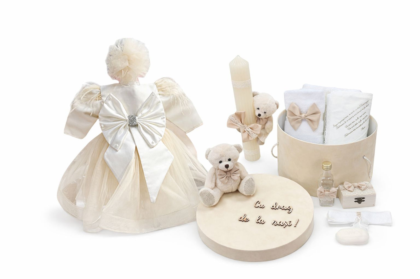 Set botez crem cu urs