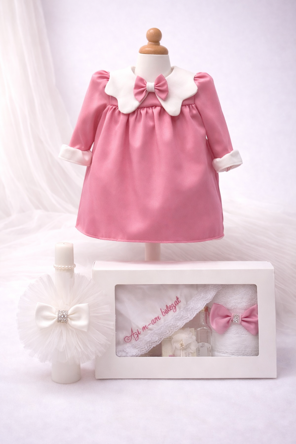 Set botez fetita roz