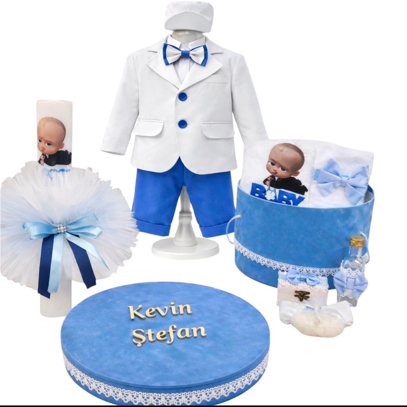 Set botez baby boss albastru