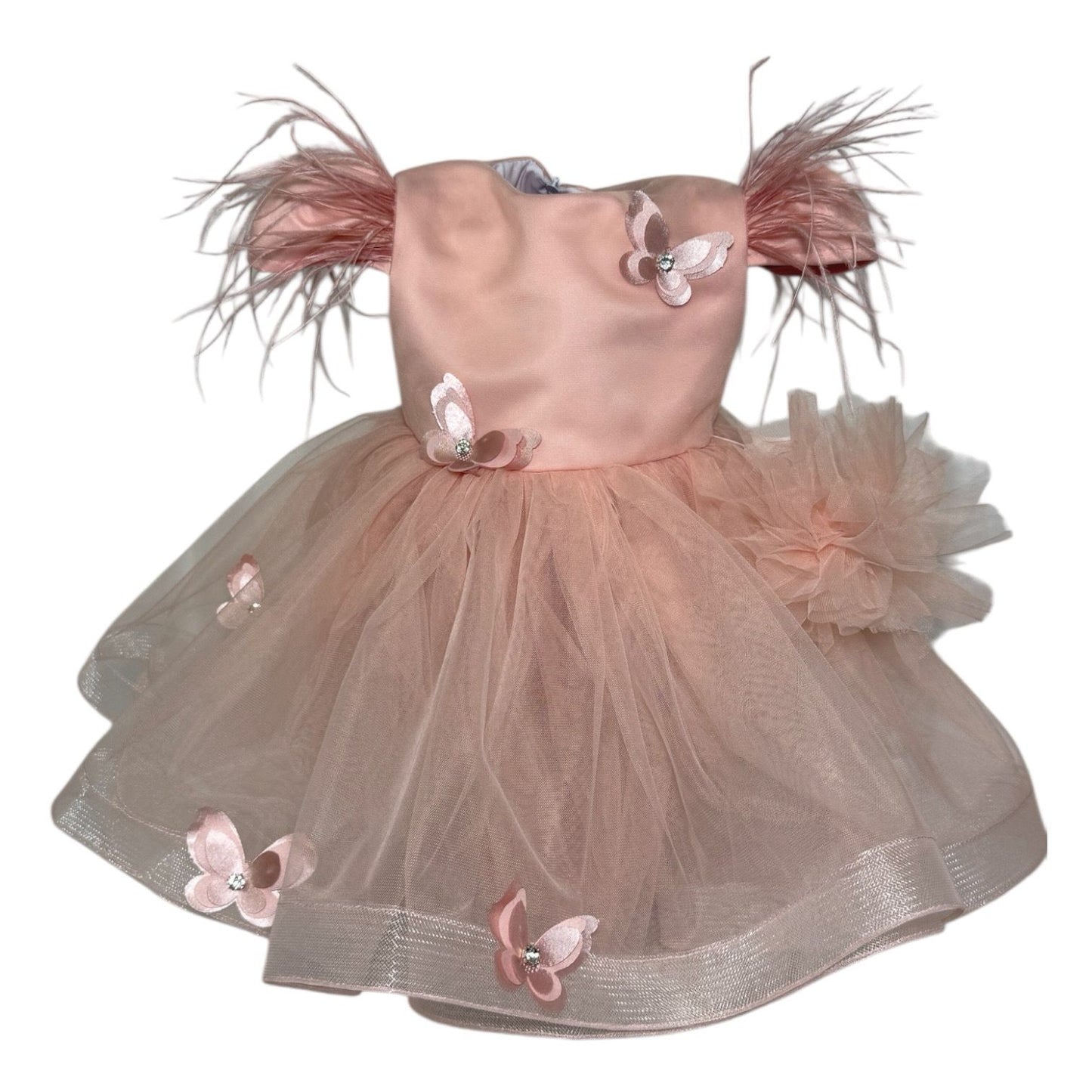 Rochie pudra cu fluturi