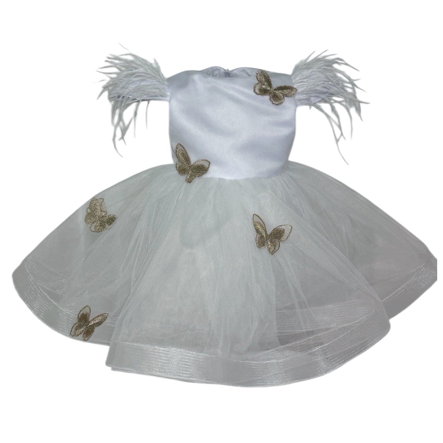 Rochie alba cu fluturi