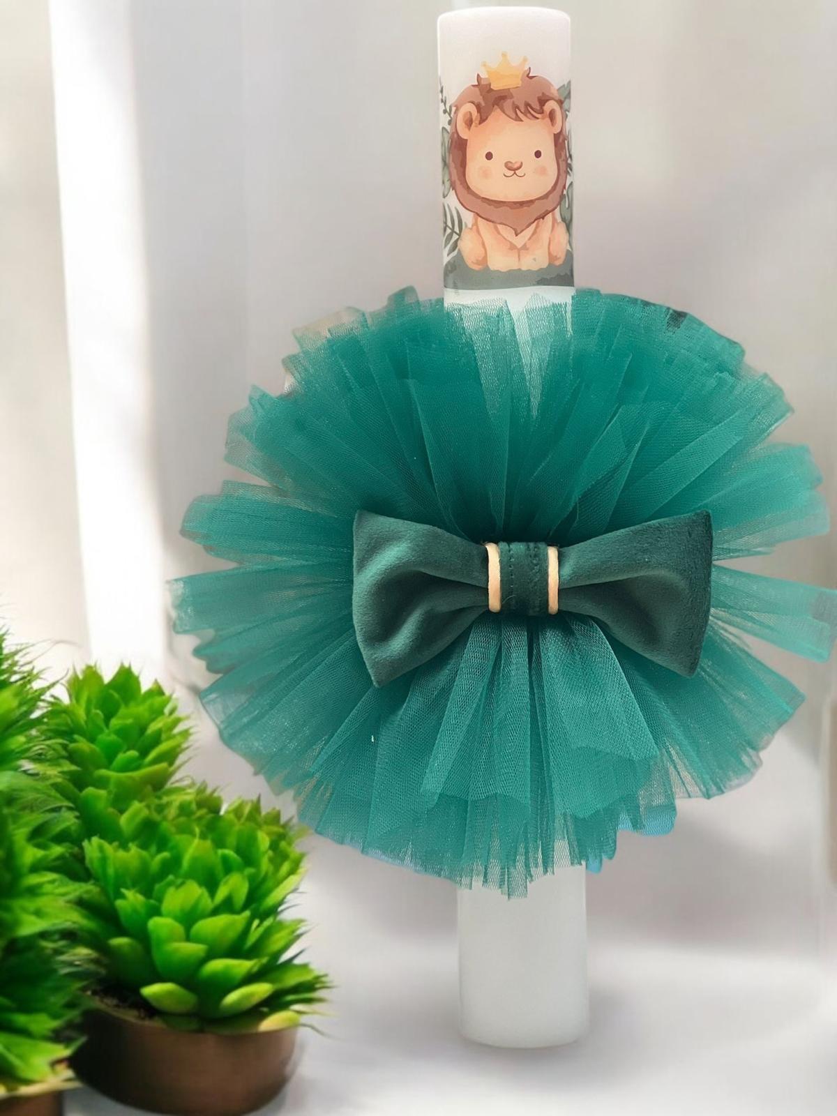 Lumanare verde cu leu