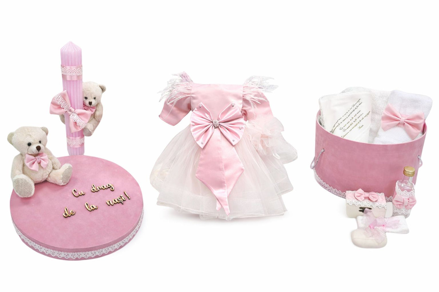 Set botez roz cu urs