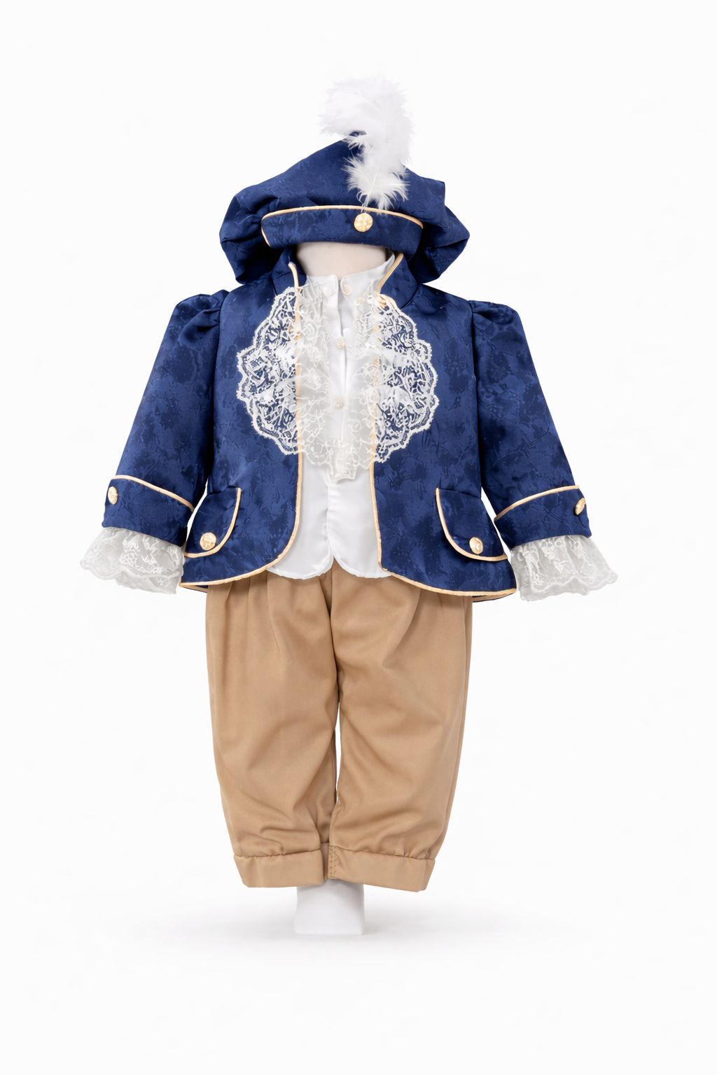 Costum Prinț bleumarin cu crem