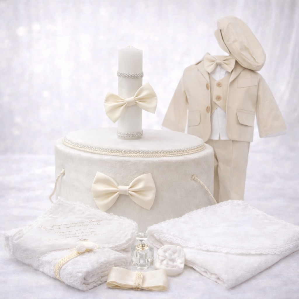 Set botez baietel crem