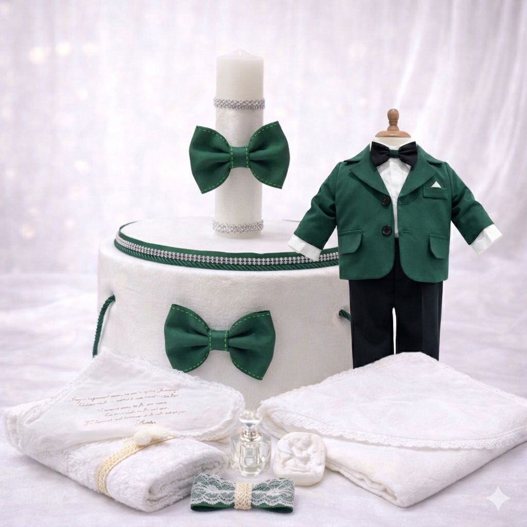 Set botez baietel verde