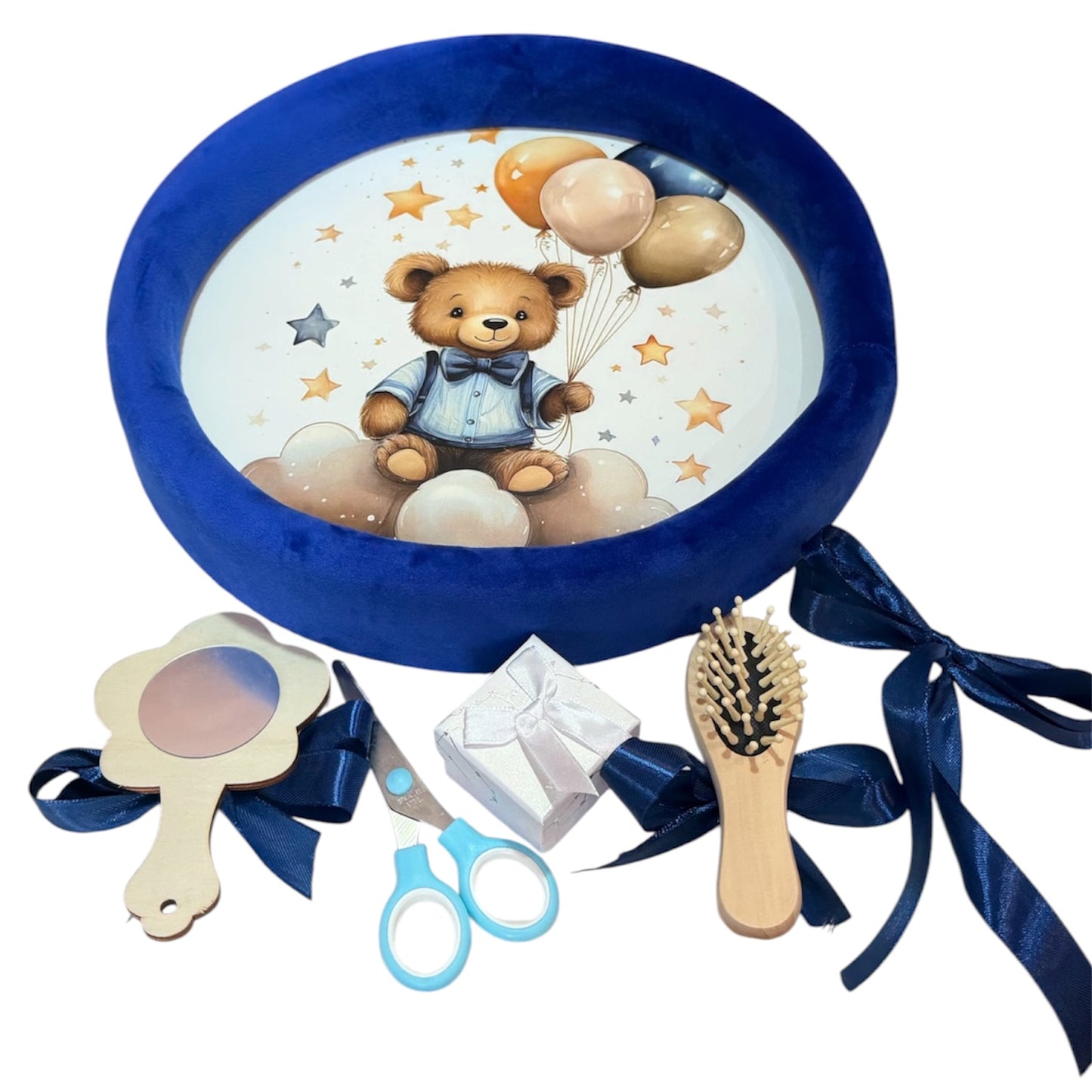 Tavita moț catifea urs bleumarin