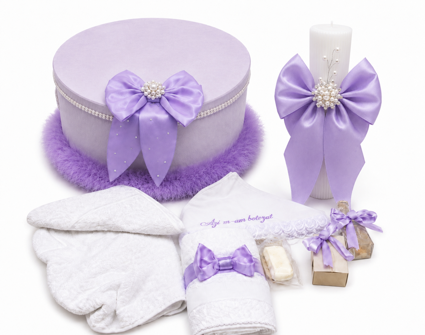 Set botez funda lila