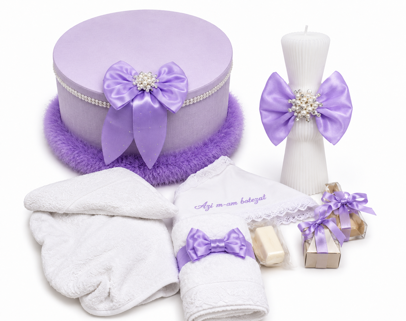 Set botez funda lila