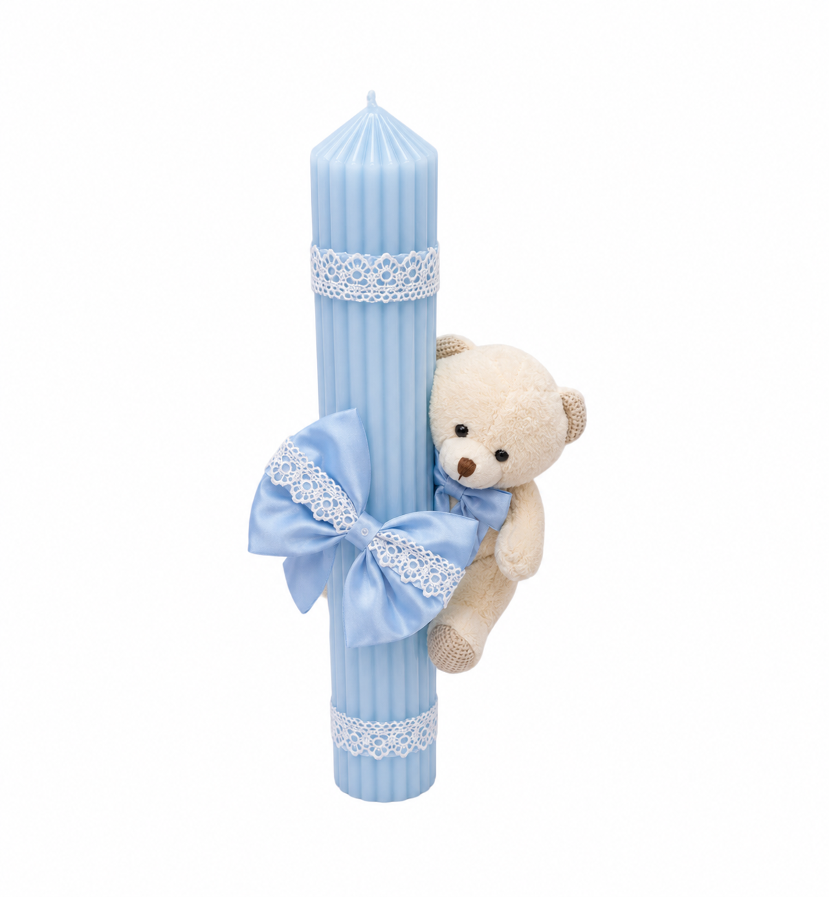 Lumanare urs botez baby blue