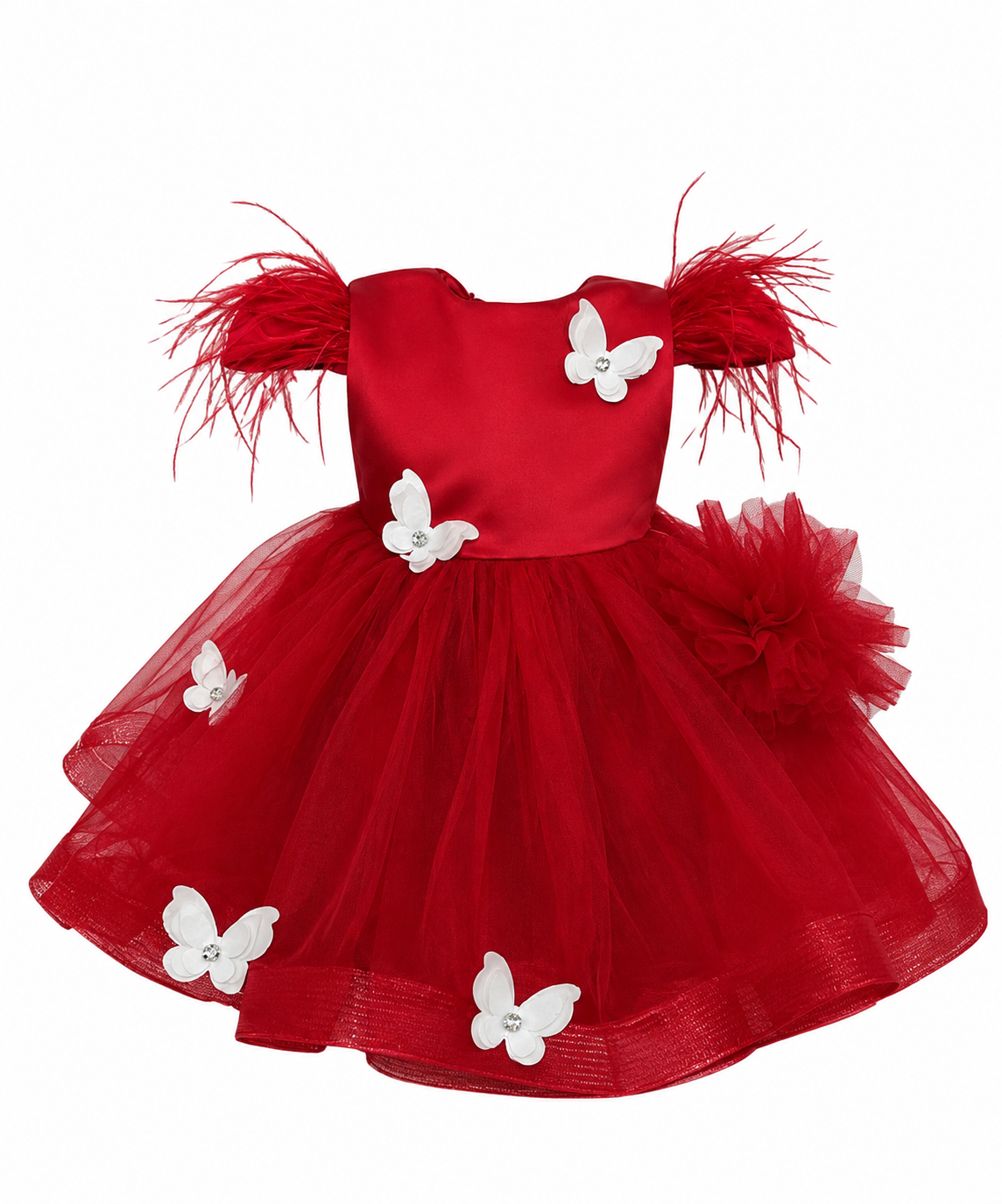 Rochie bebe rosie cu fluturi
