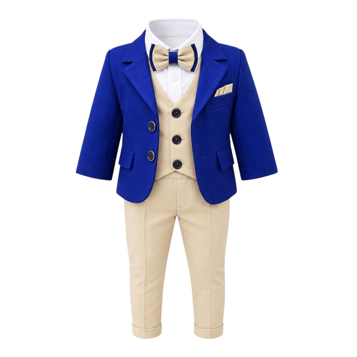 Costum botez bleumarin cu crem