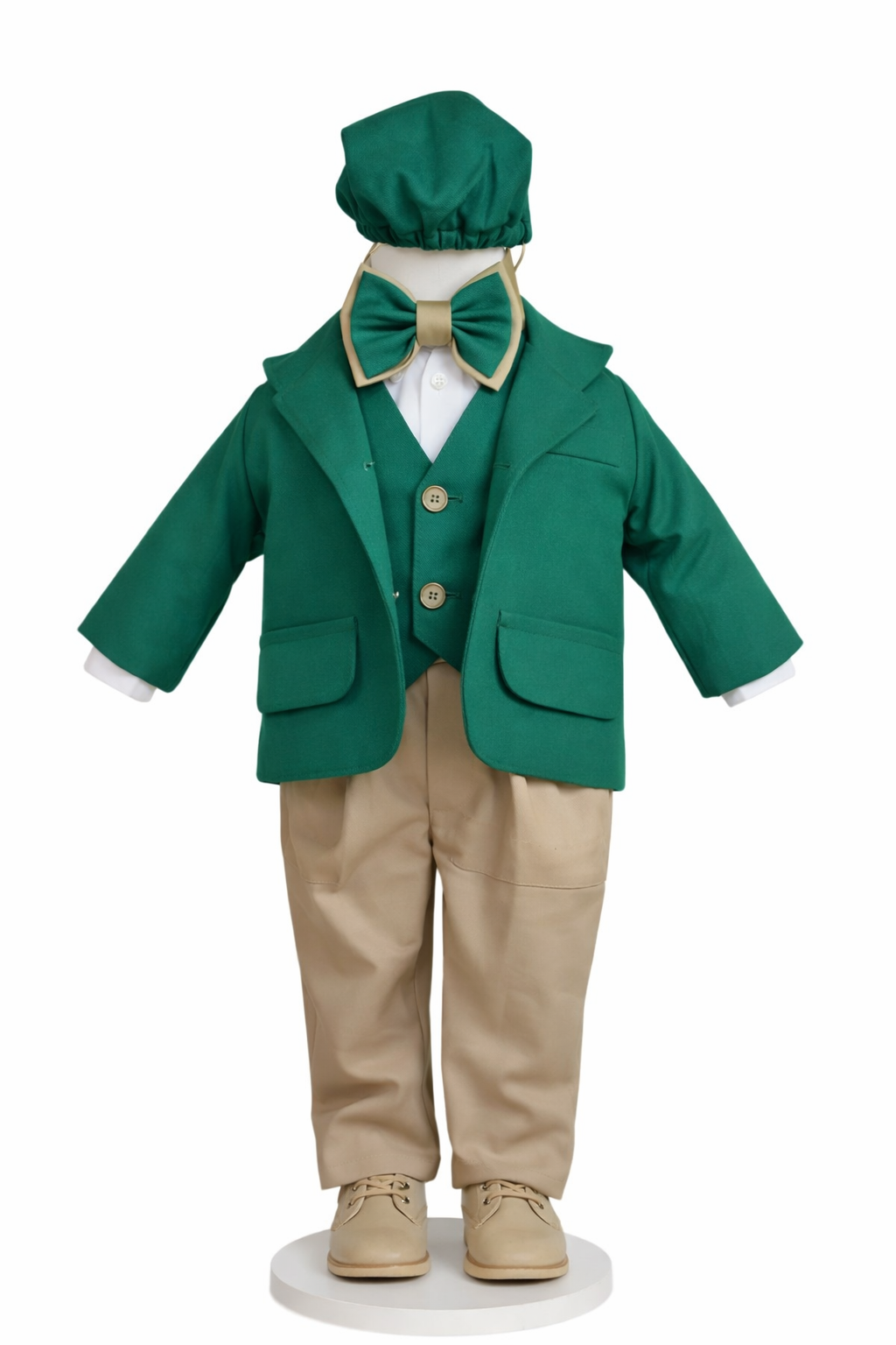 Costum verde cu vesta
