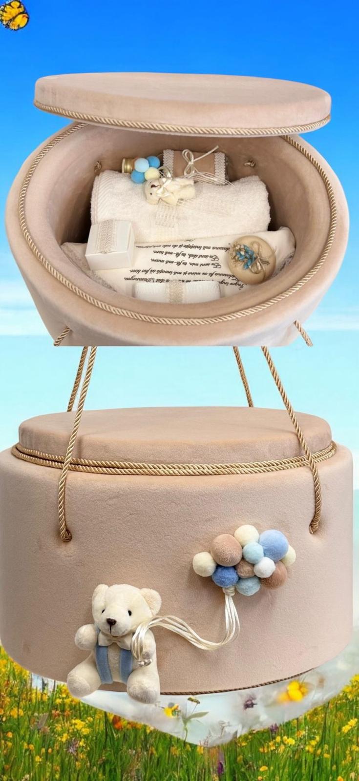 Trusou rotund catifea crem urs