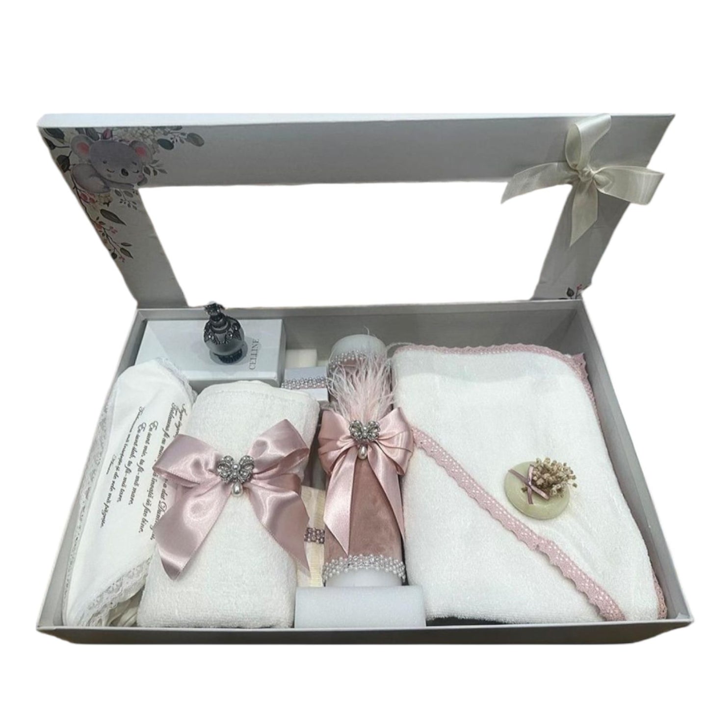 Trusou + lumanare roz pudra