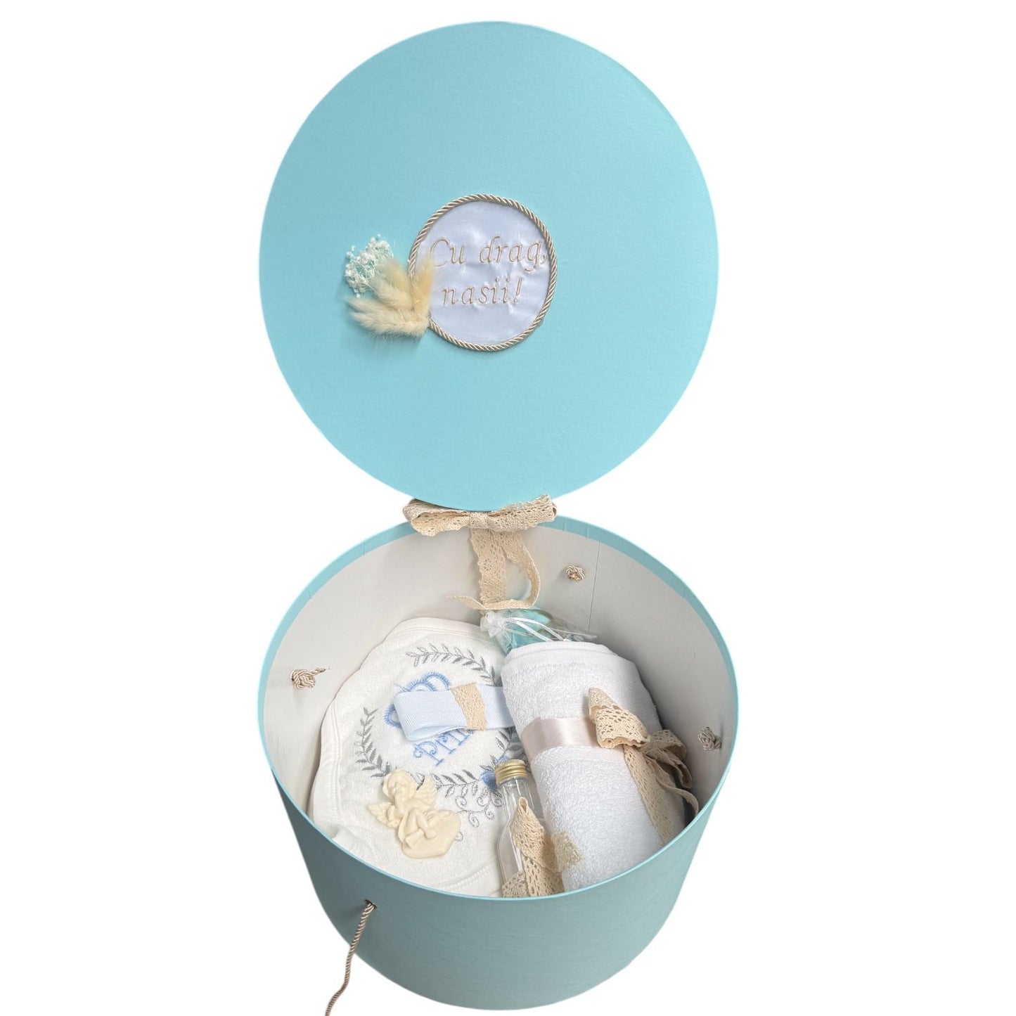 Trusou rotund albastru ''Cu drag de la nasi'' 1