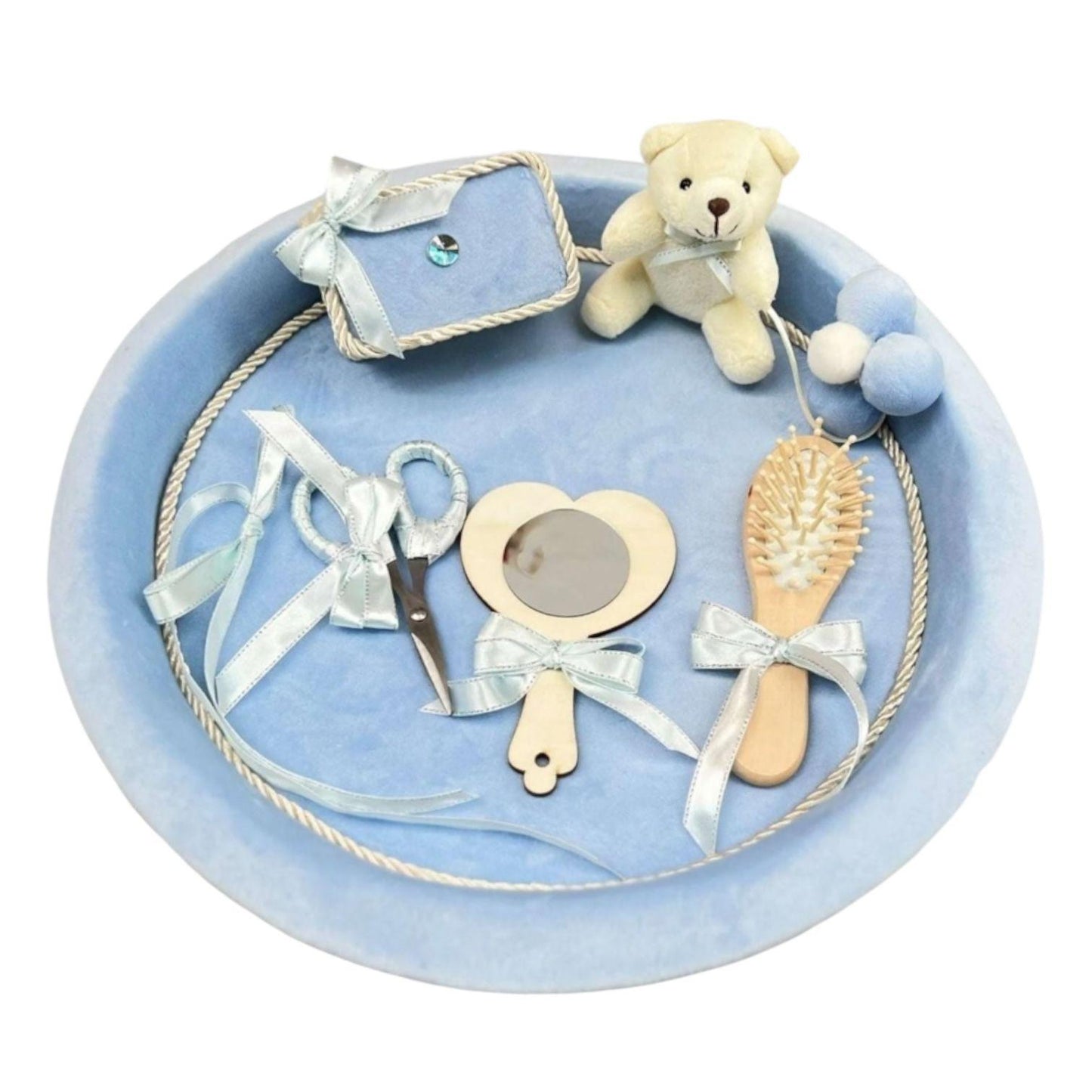 Tavita moț catifea baby blue