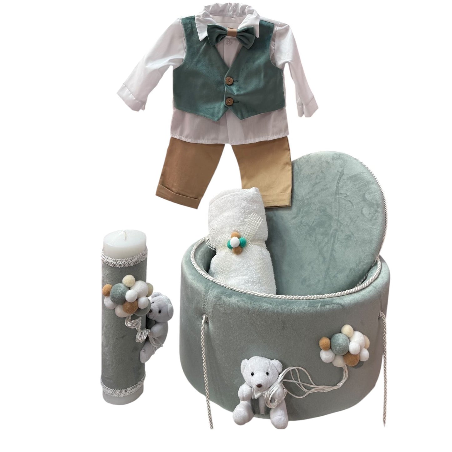 Set botez baietel fistic trusou catifea