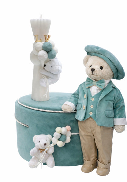 Set botez baietel urs fistic catifea