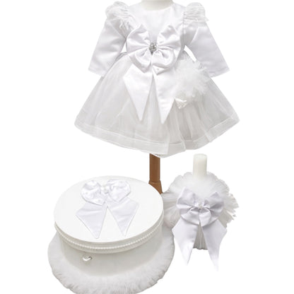 Set botez fetita funda alba