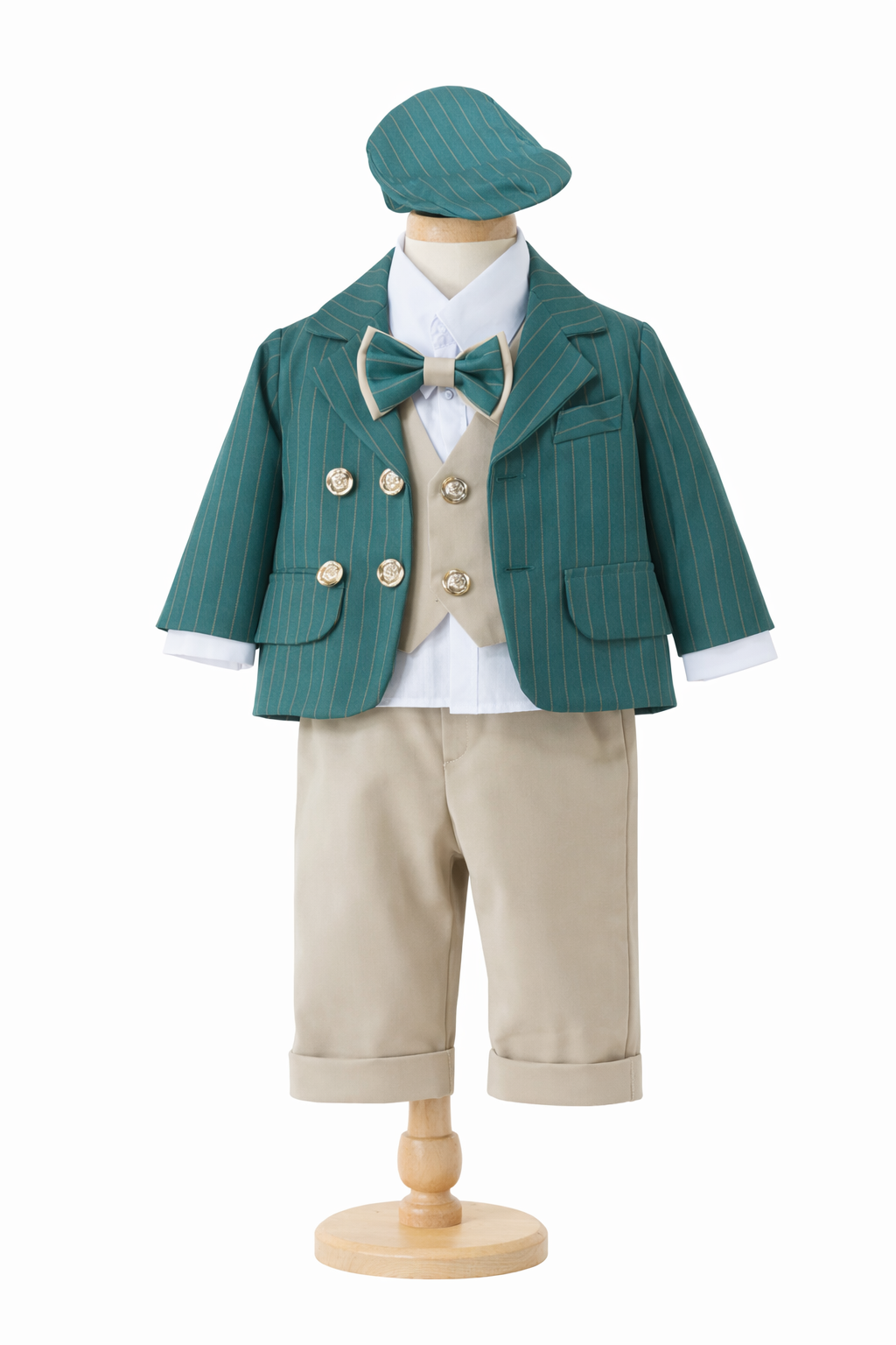 Costum verde si crem 6 piese