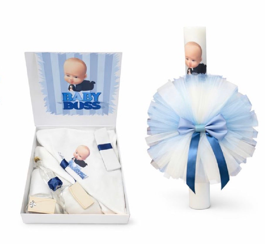 Set botez baby boss -Trusou + lumânare
