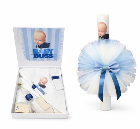 Set botez baby boss -Trusou + lumânare