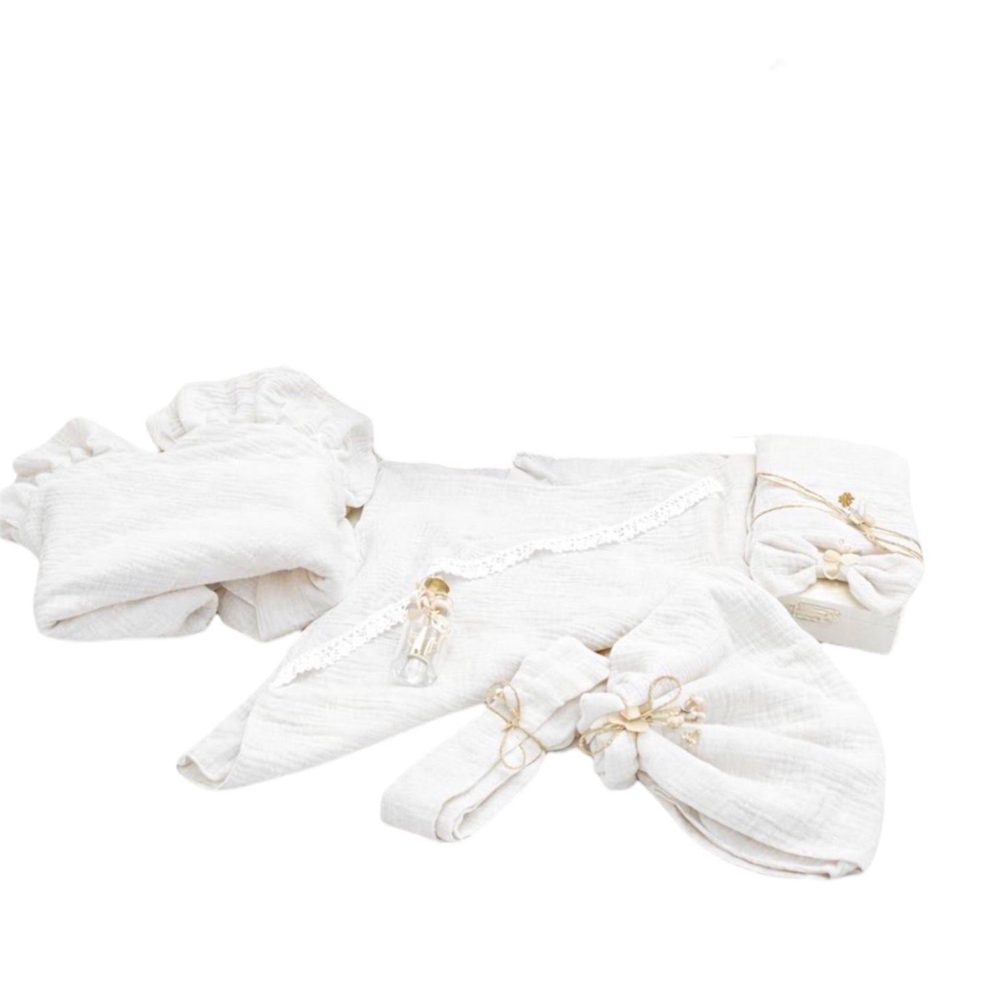 Trusou alb muselina 9 Piese