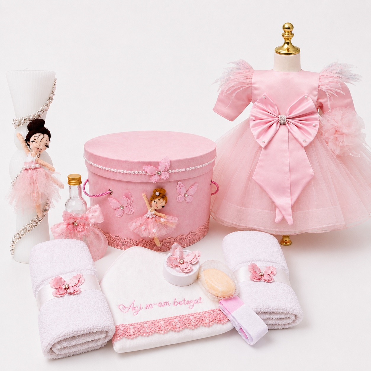 Set botez balerina roz