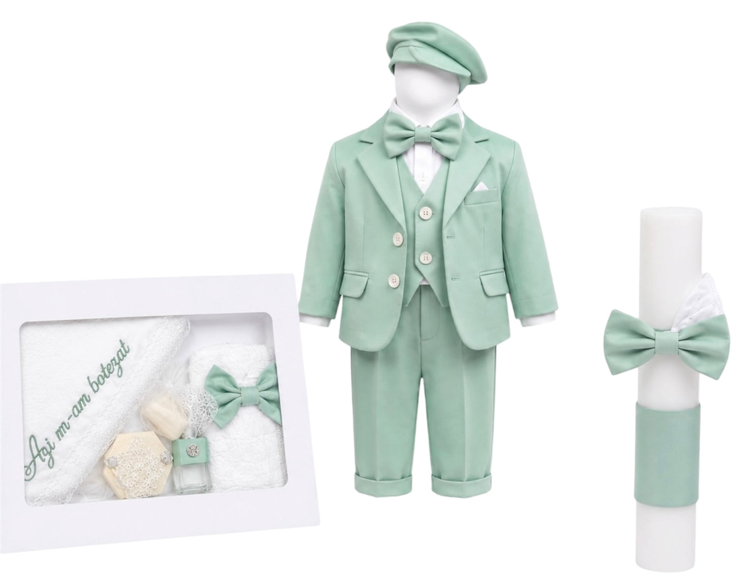Set elegant botez băieți menta