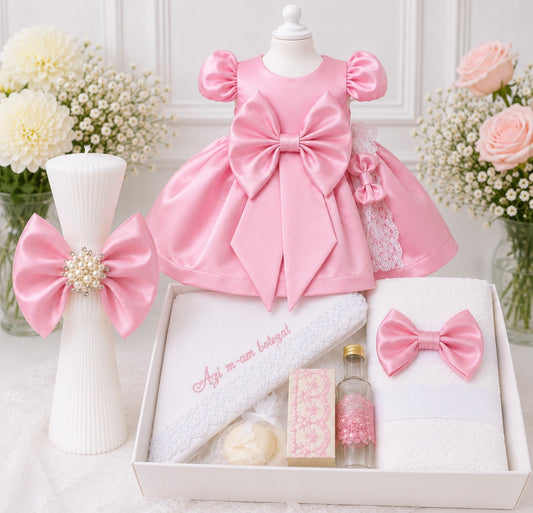 Set botez fetita roz