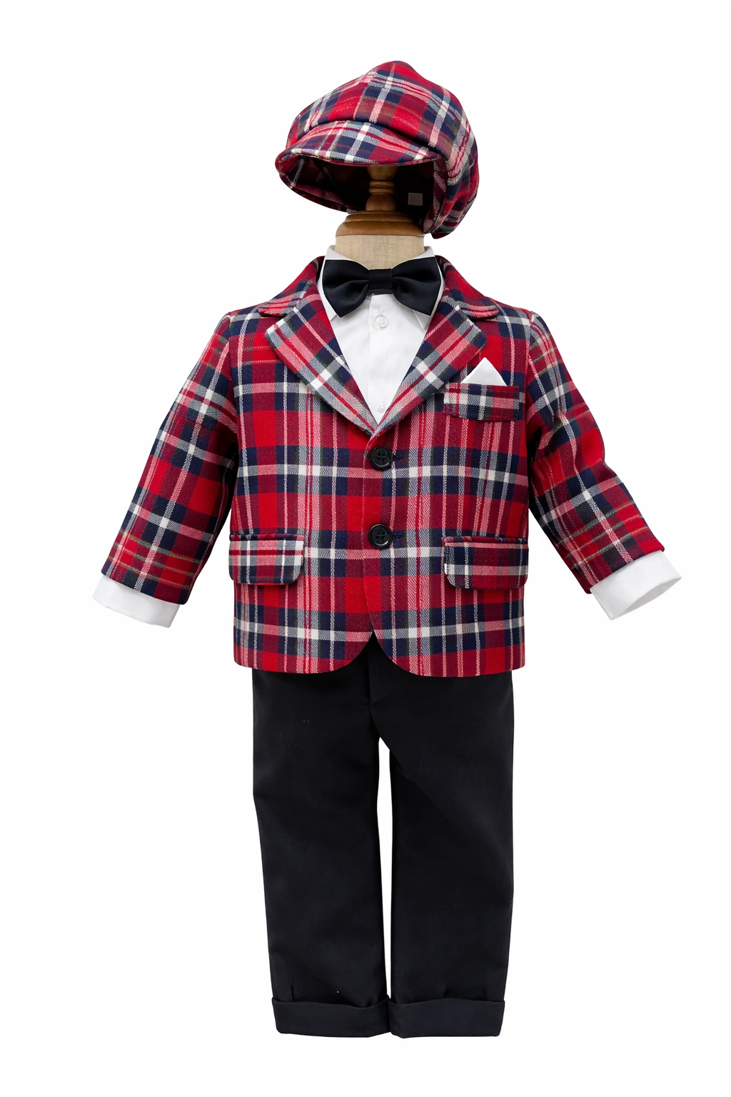 Costum pentru Botez, 5 Piese, Sacou, Pantaloni, Camasa, Caciulita, Papion