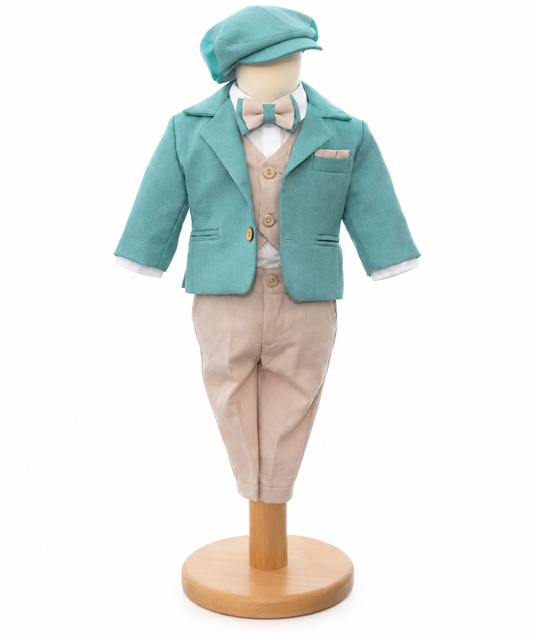 Costum botez menta cu crem