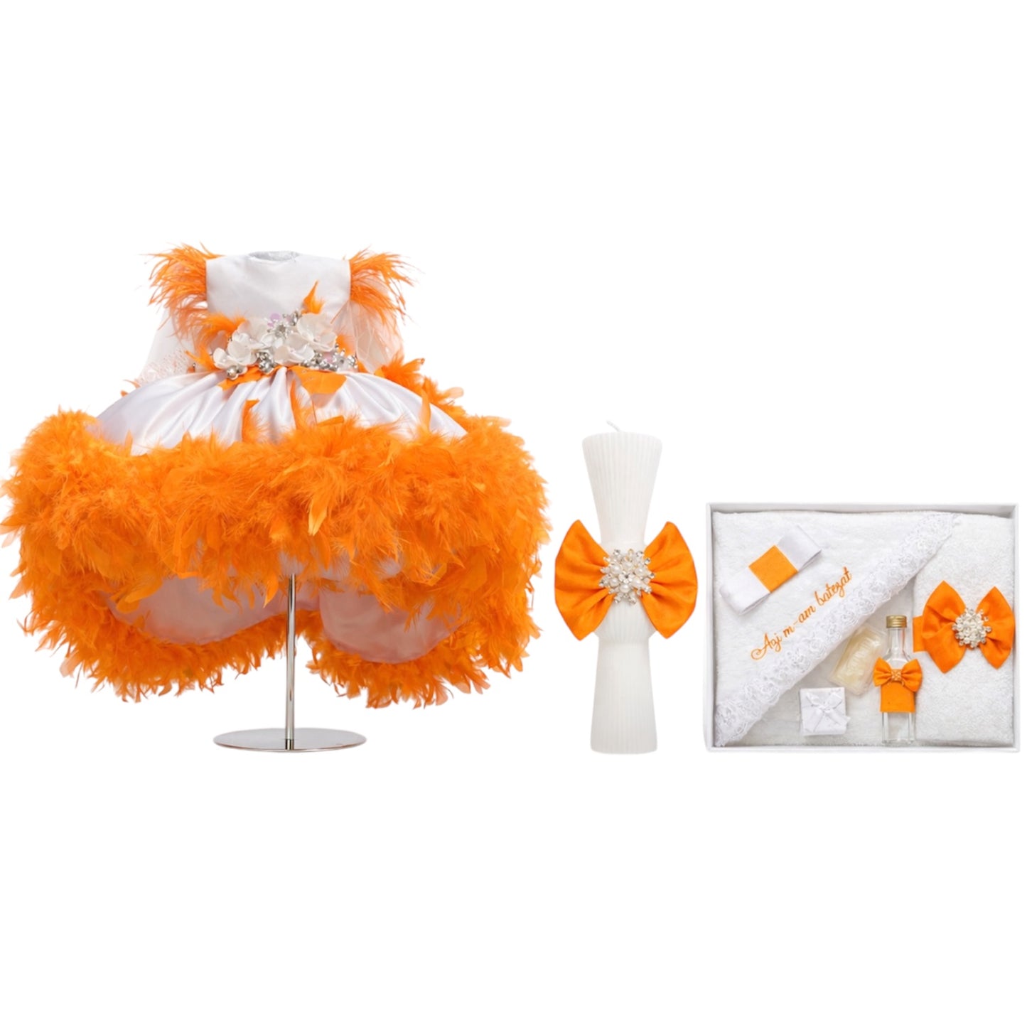 Set botez Lux portocaliu