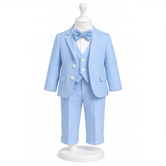 Costum botez albastru 6 piese