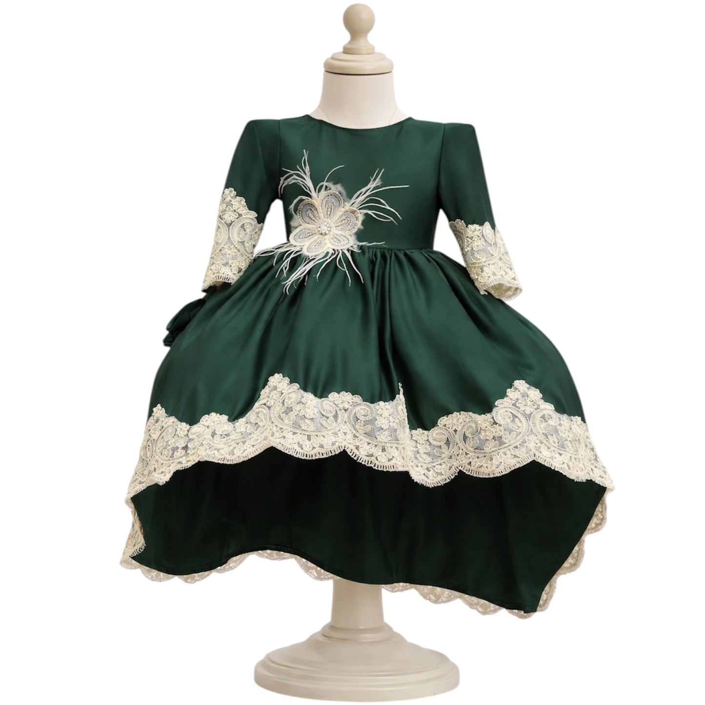 Rochie verde cu dantela