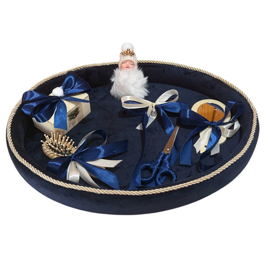 Tavita moț catifea bleumarin bebelus