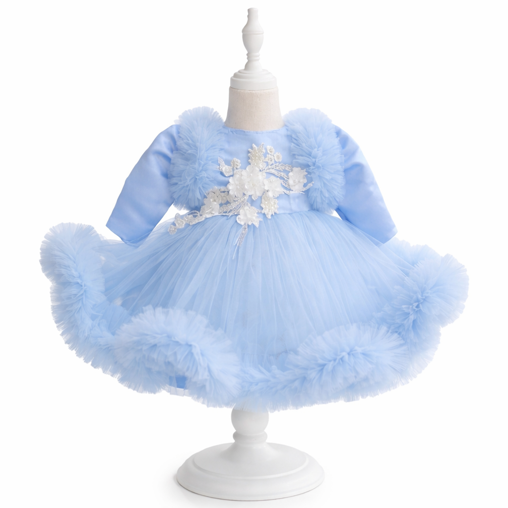 Rochiță flori baby blue