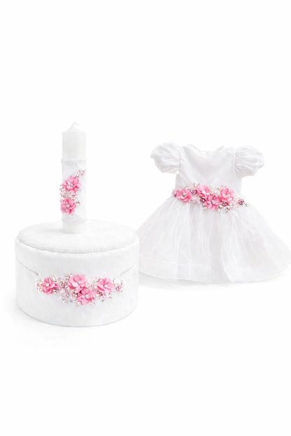 Set botez roz cu flori