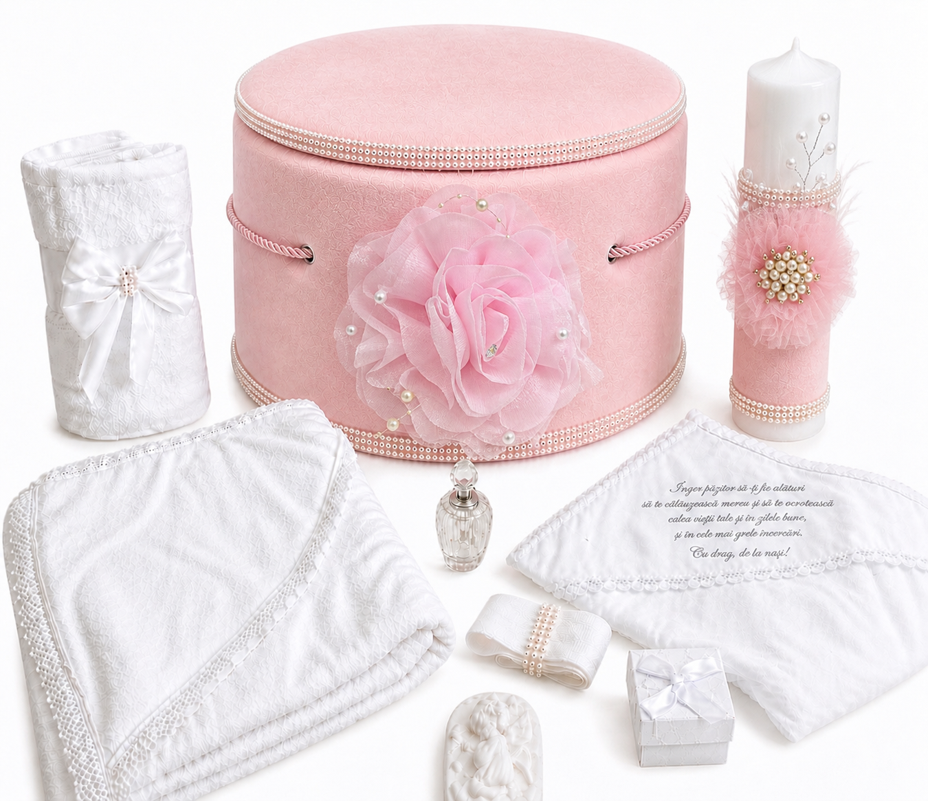 Trusou catifea roz cu floare