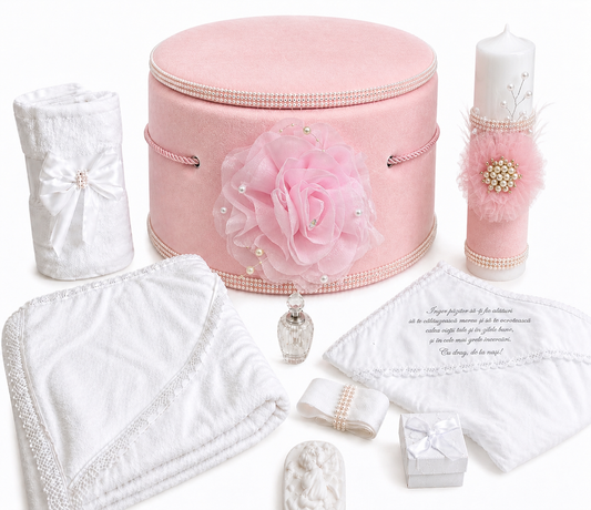 Trusou catifea roz cu floare