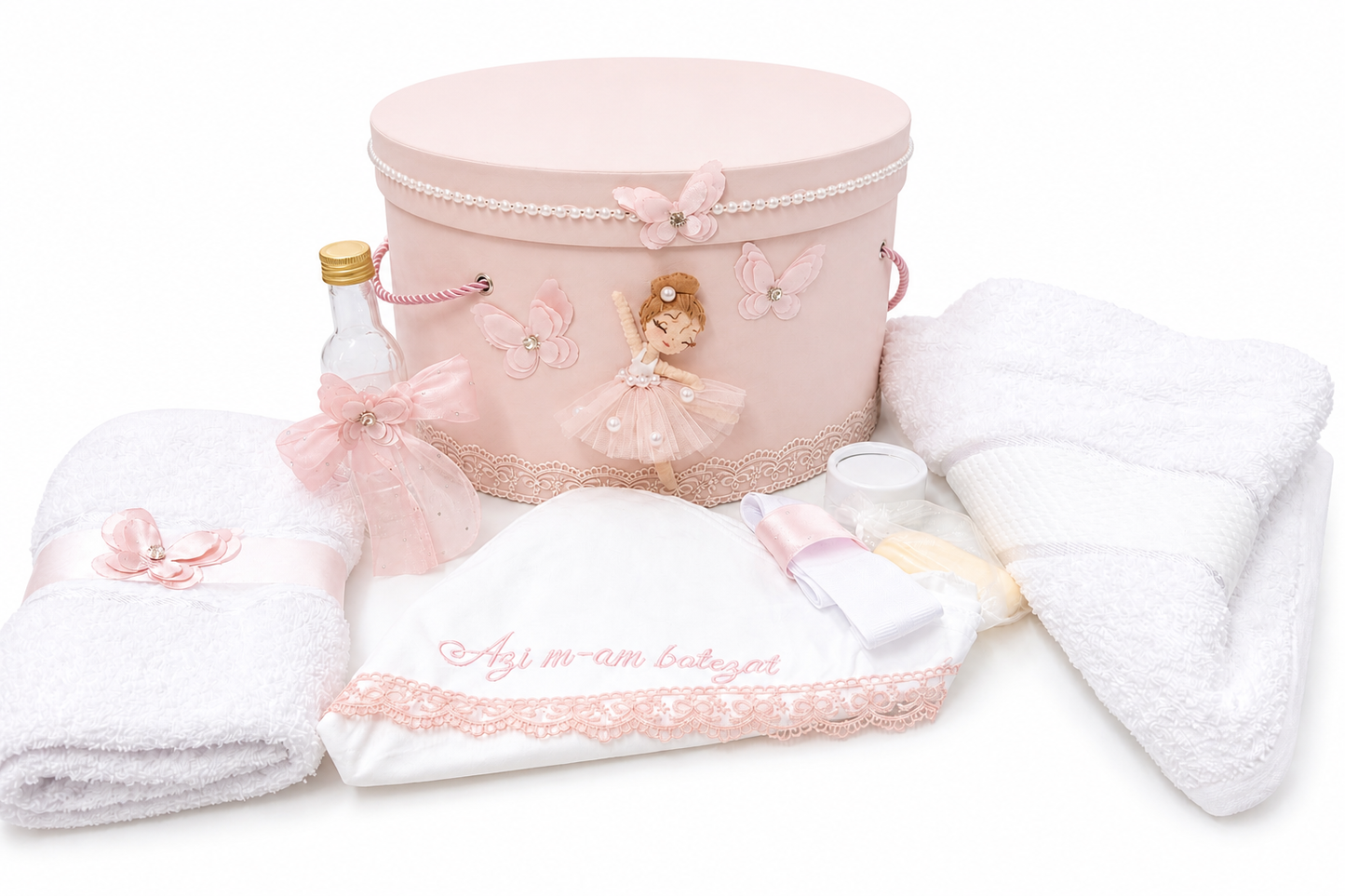 Trusou botez balerina roz pal