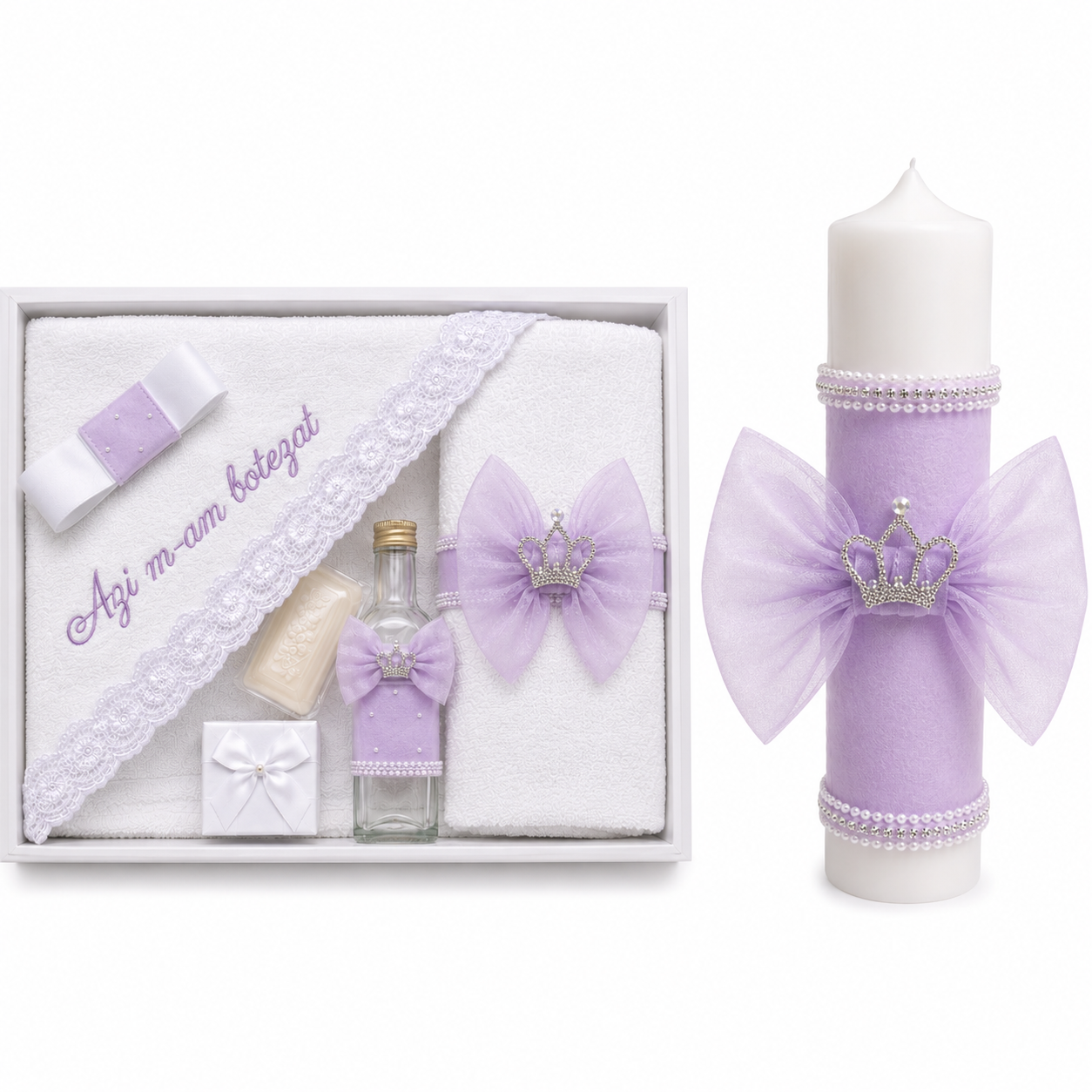 Trusou + lumânare coroana mov