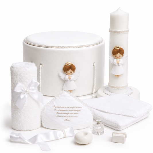 Set botez - trusou catifea ÎNGERAS