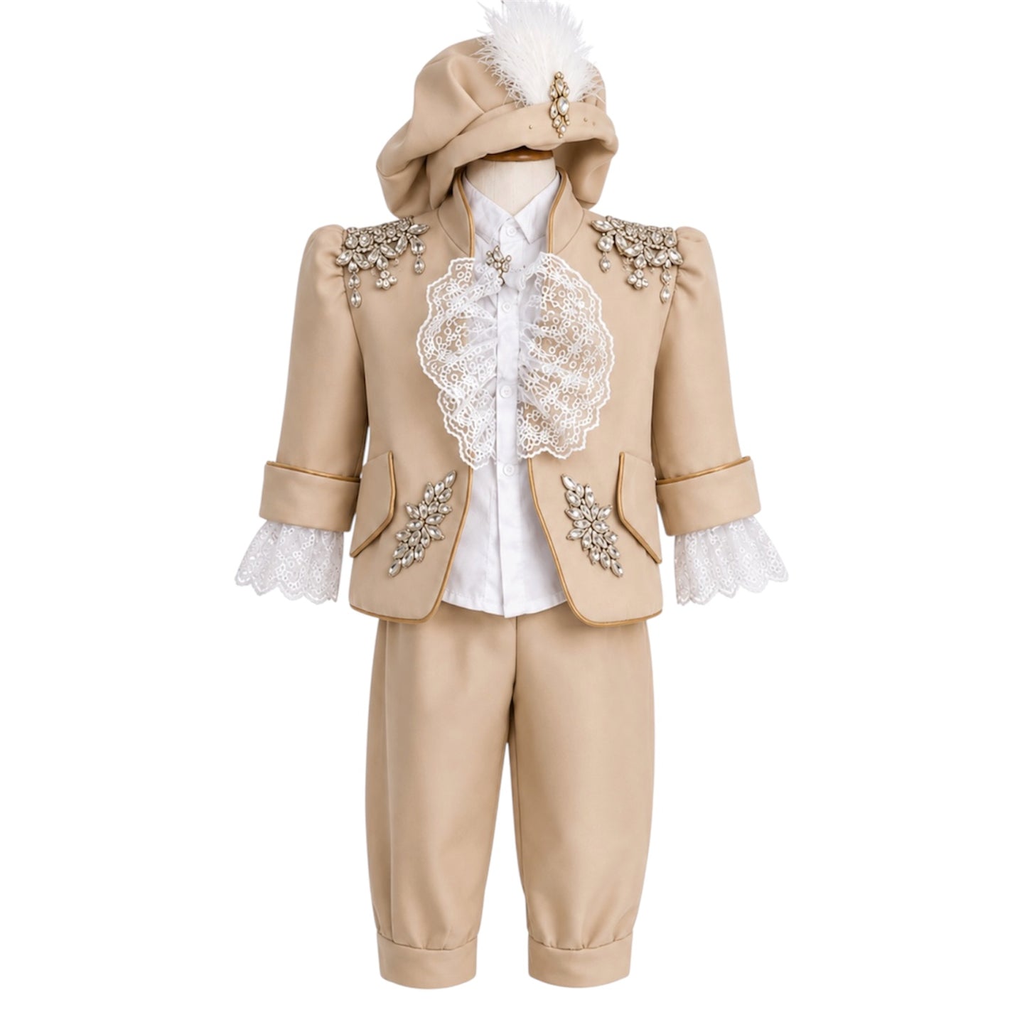 Costum  „Micul Prinț” – CREM  pietre