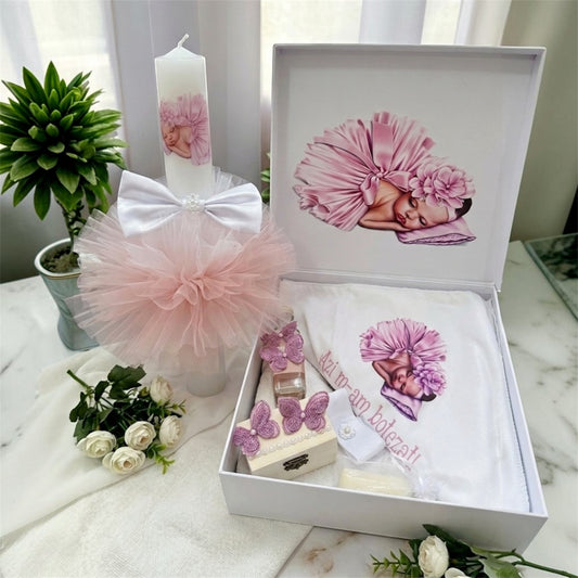 Trusou cutie balerina roz pudra cu fluturi