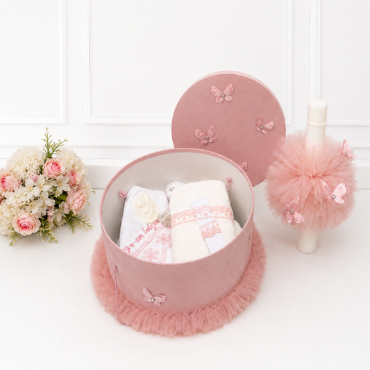 Set botez fluturasi- trusou + cutie + lumânare
