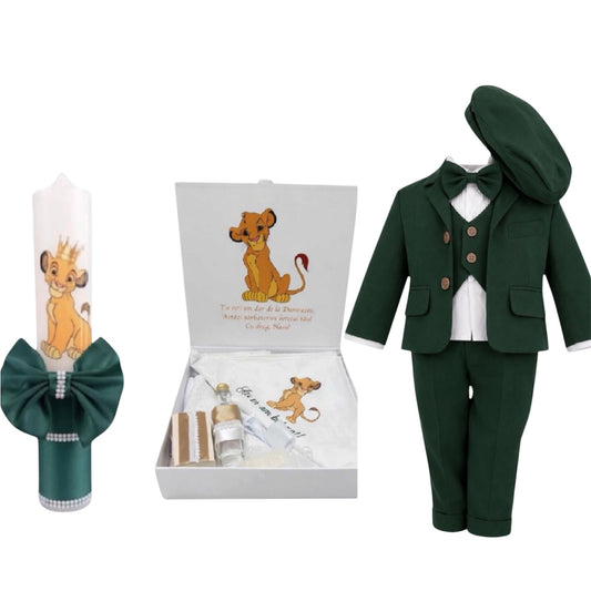 Set botez baietel Simba verde
