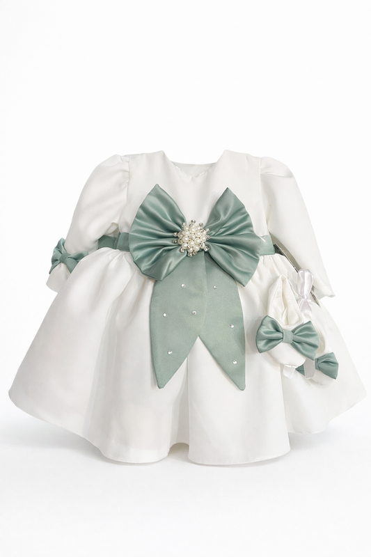 Rochita menta funda cu botosi si bentita