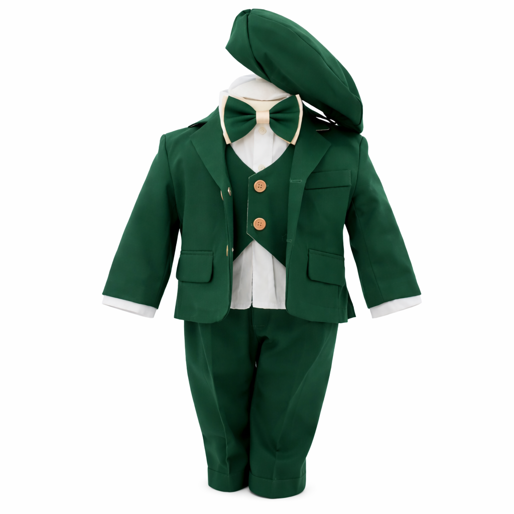 Costum verde cu vesta